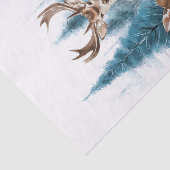 Deer and doe with snowy pine tree 薄葉紙 (詳細)