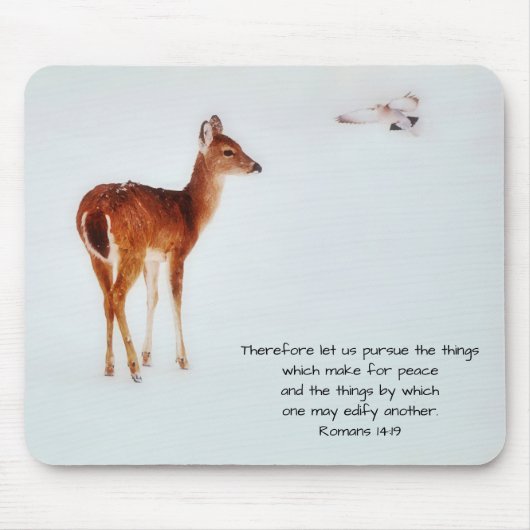Deer and Dove Faith Bible Verse Mouse Pad マウスパッド (正面)