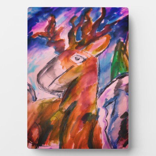 Deer and winter  フォトプラーク (正面)