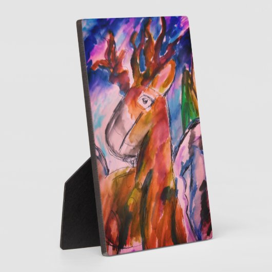 Deer and winter  フォトプラーク (側面)