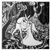 DEER AND WOMAN DECORATIVE TILE タイル (正面)