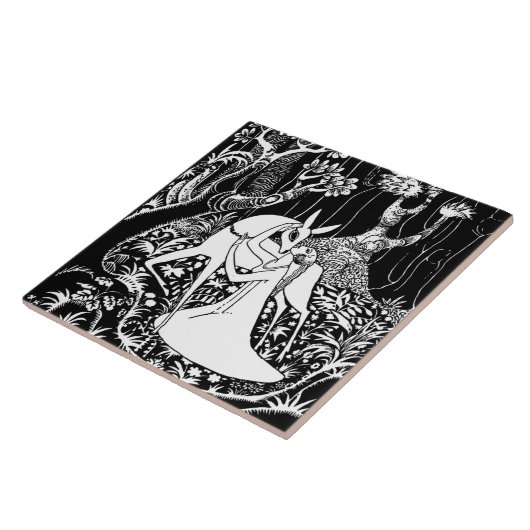 DEER AND WOMAN DECORATIVE TILE タイル (側面)