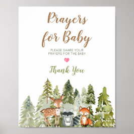 Deer animal adventure Camper Prayers for Baby Pos ポスター