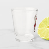 Deer Animal Christmas Deer Santa Hat Xmas  ショットグラス (左)