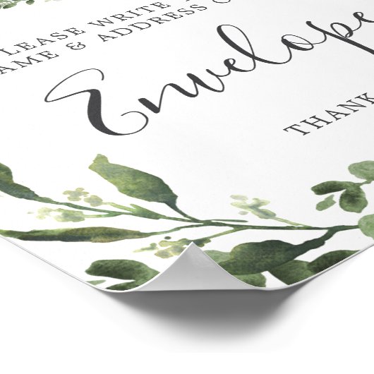 Deer Antler Baby Shower Address Envelope Sign ポスター (角)