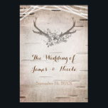 Deer Antlers & Birch Vintage Wedding Banner ポスター<br><div class="desc">Deer Antlers & Birch Vintage Wedding Banner Poster. Customize with any text. Matching items are available.</div>