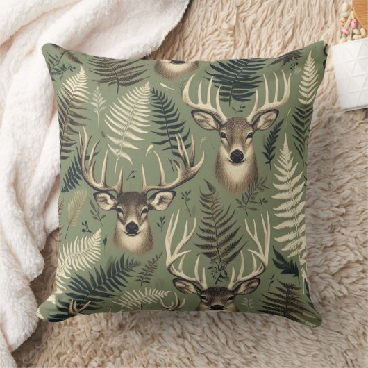 Deer Antlers & Ferns  クッション (ブランケット)