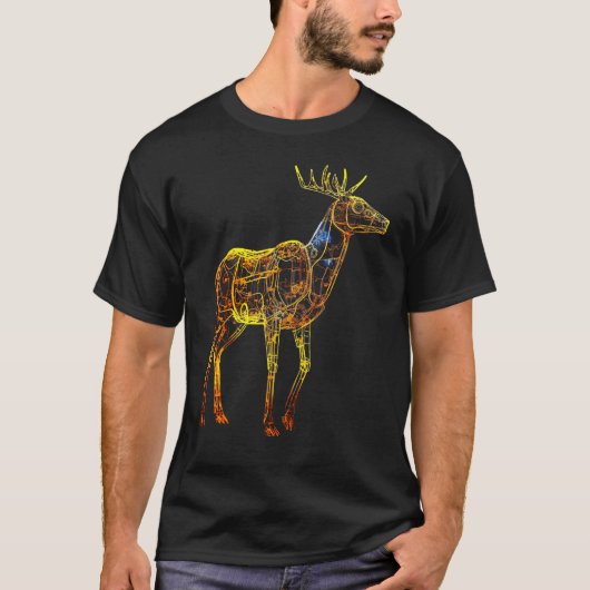 Deer artwork motif  animal deer tシャツ (正面)
