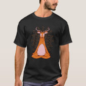Deer at yoga for meditation and mindfulness tシャツ (正面)