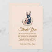 Deer baby and mama baby shower thank you card サンキューカード (正面/裏面)