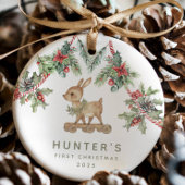 Deer Baby's First Christmas セラミックオーナメント