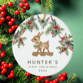 Deer Baby's First Christmas セラミックオーナメント