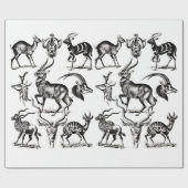 Deer Buck Antelope Animals wildlife Illustrations ラッピングペーパー (フラット)