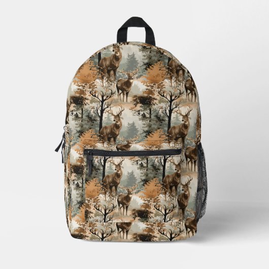 Deer Buck Camouflage Boy's Printed Backpack プリントバックパック (正面)