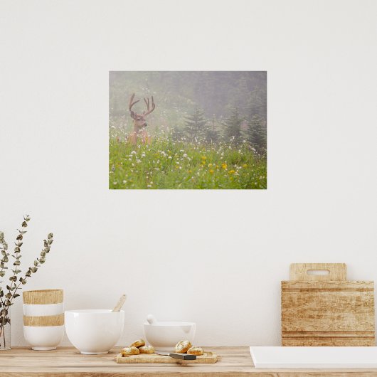 Deer Buck | Mount Rainier National Park ポスター (キッチン)