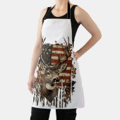 Deer, Buck Season USA Flag エプロン (インサイチュ)