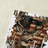 Deer, Buck Season USA Flag ビーチタオル (インサイチュ)