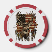 Deer, Buck Season USA Flag ポーカーチップ (裏面)