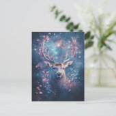 Deer Buck with Starry Night Celestial Antler ポストカード (スタンド正面)