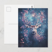 Deer Buck with Starry Night Celestial Antler ポストカード (正面/裏面)