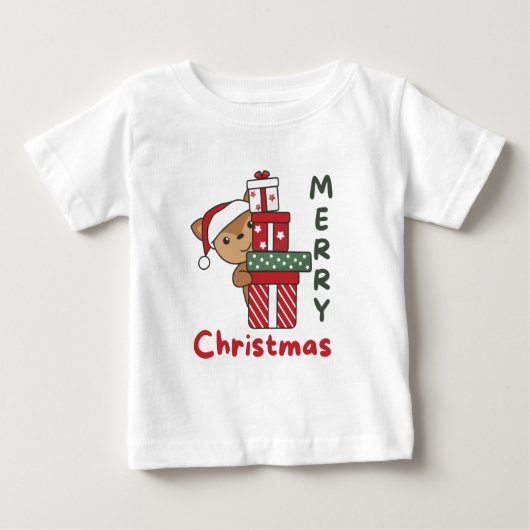 Deer Christmas Gift Winter Animals Deer ベビーTシャツ (正面)
