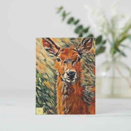 Deer Christmas greeting card サンキューカード (スタンド正面)