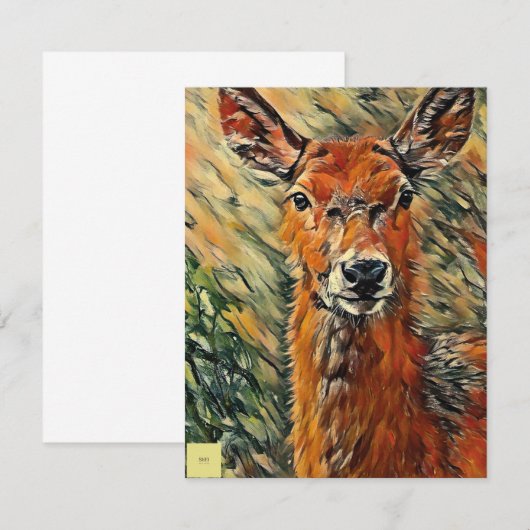 Deer Christmas greeting card サンキューカード (正面/裏面)