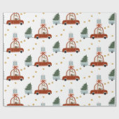 Deer Christmas Tree Illustration Wrapping Paper ラッピングペーパー (フラット)