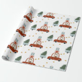 Deer Christmas Tree Illustration Wrapping Paper ラッピングペーパー (アンロールド)