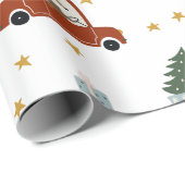 Deer Christmas Tree Illustration Wrapping Paper ラッピングペーパー (ロールコーナー)