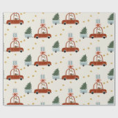 Deer Christmas Tree Illustration Wrapping Paper ラッピングペーパー (フラット)