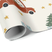 Deer Christmas Tree Illustration Wrapping Paper ラッピングペーパー (ロールコーナー)