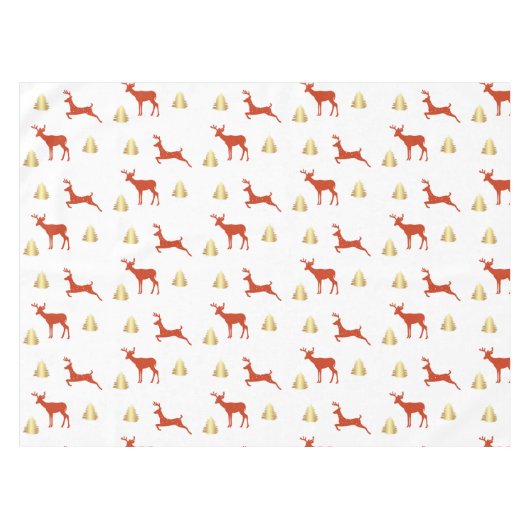 Deer Christmas Wrapping Paper テーブルクロス (正面(横))