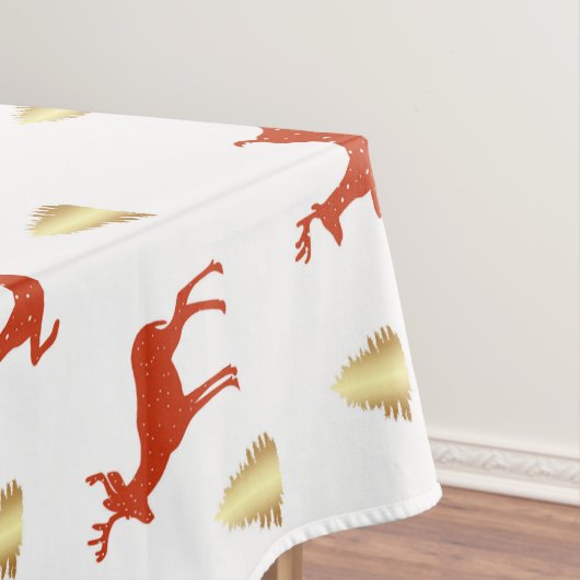 Deer Christmas Wrapping Paper テーブルクロス (インサイチュ)