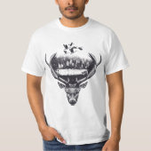 Deer design double exposed tシャツ (正面)