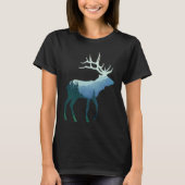 Deer Elk Double Exposure Surreal Wildlife Animal Tシャツ (正面)