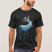 Deer Elk Double Exposure Surreal Wildlife Animal Tシャツ (正面)