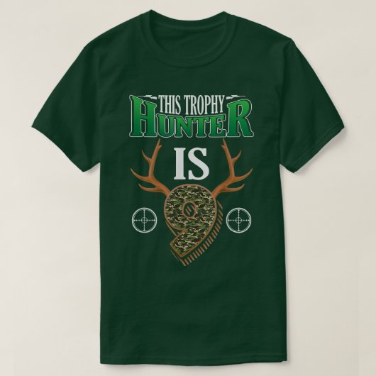 Deer Face Happy Birthday This Trophy Hunter Is 9 Y Tシャツ (デザイン正面)