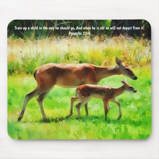 Deer Faith Bible Verse Proverbs Mouse Pad マウスパッド (正面)