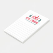 Deer family Merry Christmas name lined ポストイット (アングル)