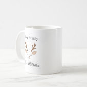 Deer Family Minimalist Reindeer Christmas コーヒーマグカップ (正面左)