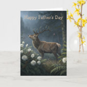 Deer Father's Day カード (黄色い花)