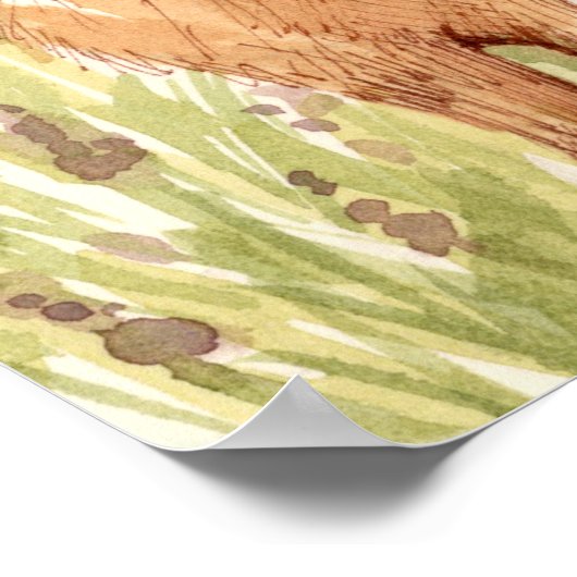 Deer Fawn Scripture Genesis God Created Heaven ポスター (角)