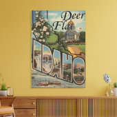 Deer Flat, Idaho – ラージレターシーン キャンバスプリント (インサイチュ (リビング))