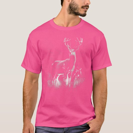 Deer Forest Nature Lover Deer Hunting Hunter Tシャツ (正面)