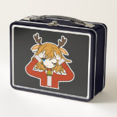 deer girl with santa clothes メタルランチボックス (正面)