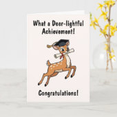 Deer Graduation Card カード (黄色い花)