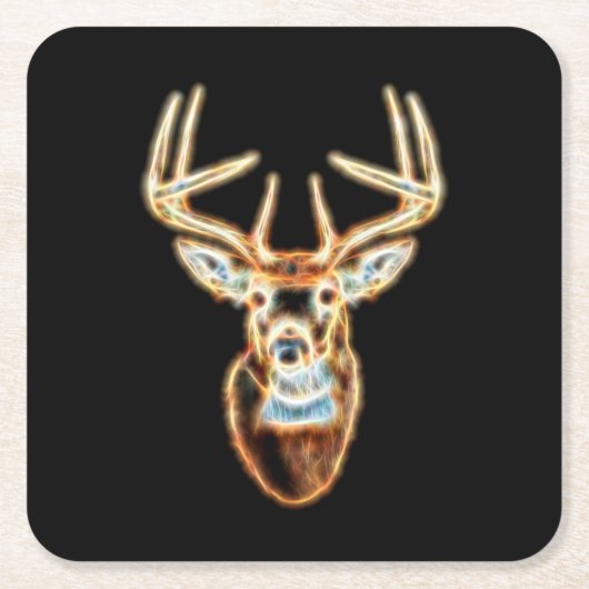 Deer Head digital Energy Spirit スクエアペーパーコースター (正面)