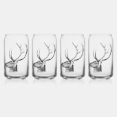 Deer Head Sihlouette ガラス缶 (正面)