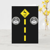 Deer Headlights With Road Markings Couples Costume カード (黄色い花)